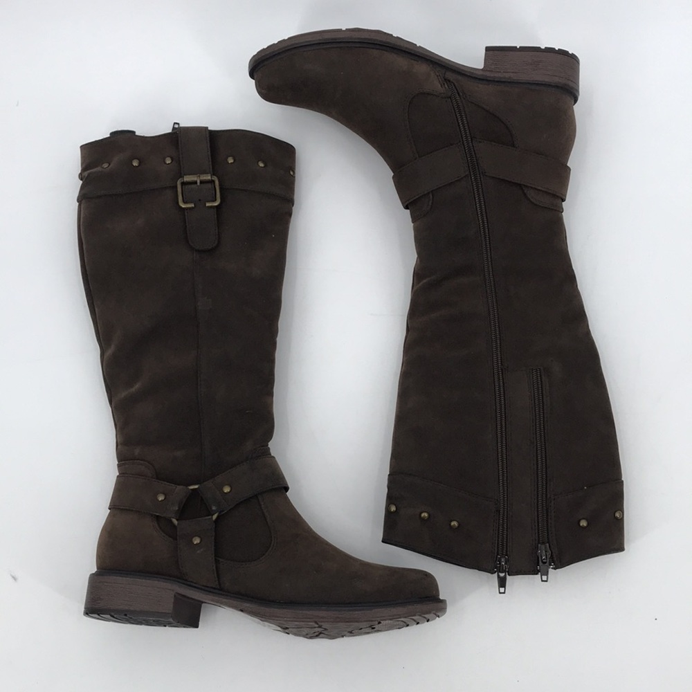 Natural Reflections Elentra Brown Double Zipper Women's Boots Size 8M